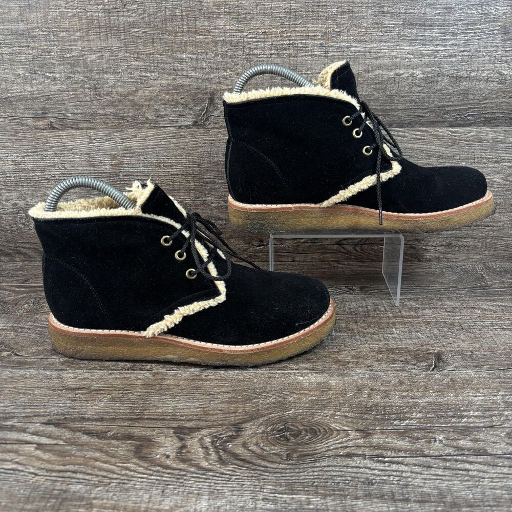 Jeffrey Campbell Free People Boots Women's 6 Black Shearling Lined Suede Shoes